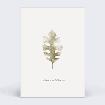 Carte de Condolances Feuille d'Automne