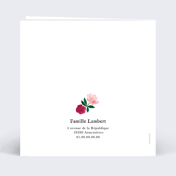 Carte de Condoléances Ronde de Fleurs
