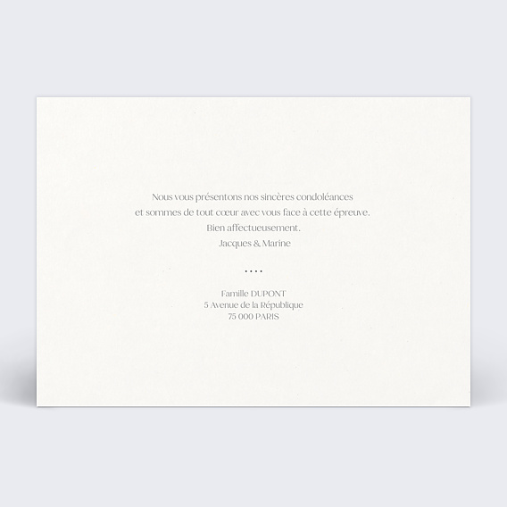 Carte de condoléances Blé photo Verso