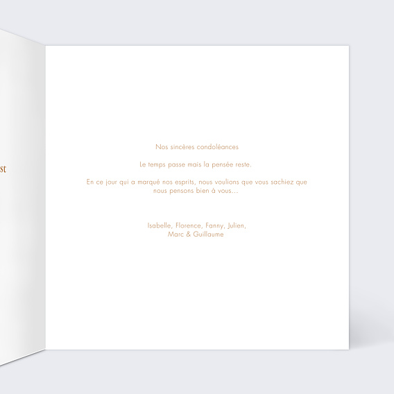 Carte de condoléances Étiquette Jardin Sauvage Intérieur Droit