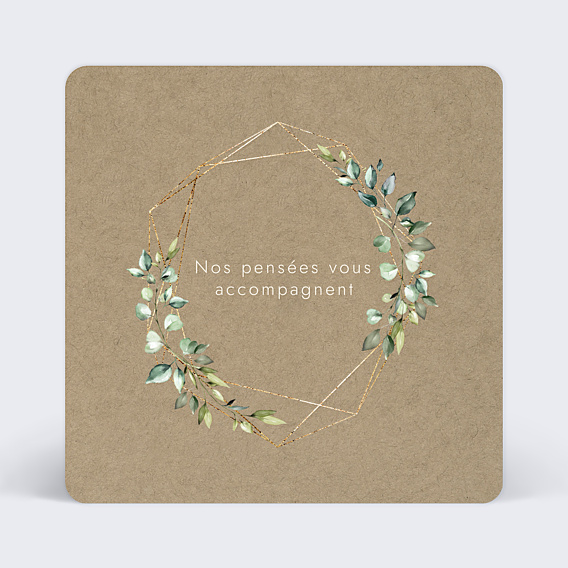 Carte de Condoléances Ornement de Fleurs