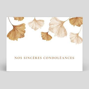 Carte de Condoléances Fleur Beige