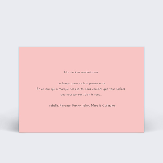 Carte de condoléances Pissenlit Verso