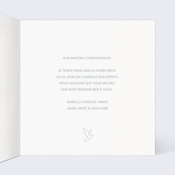 Carte de condoléances Arbre de Vie Intérieur Droit