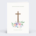 Carte de condoléances Chretien fleuri