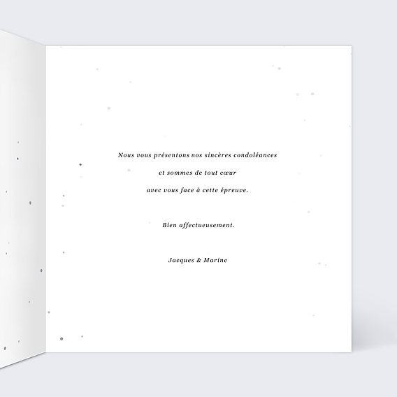 Carte de condoléances Etoile dans le ciel Intérieur Droit