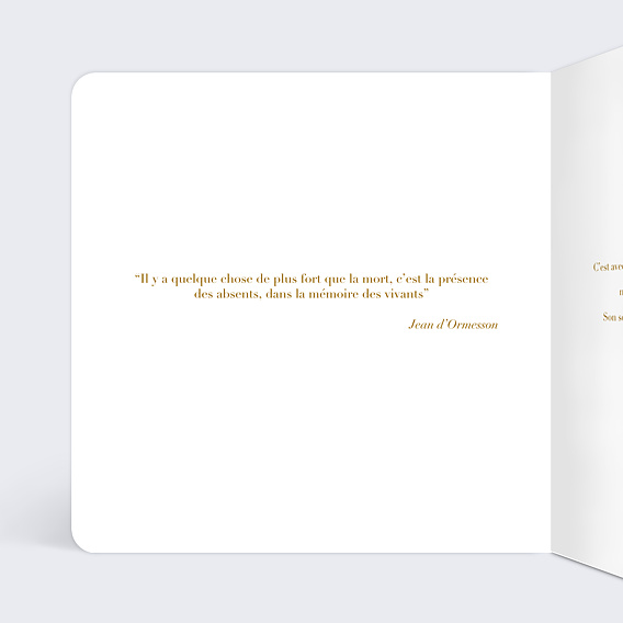 Carte de condoléances  Arbre Intérieur Gauche