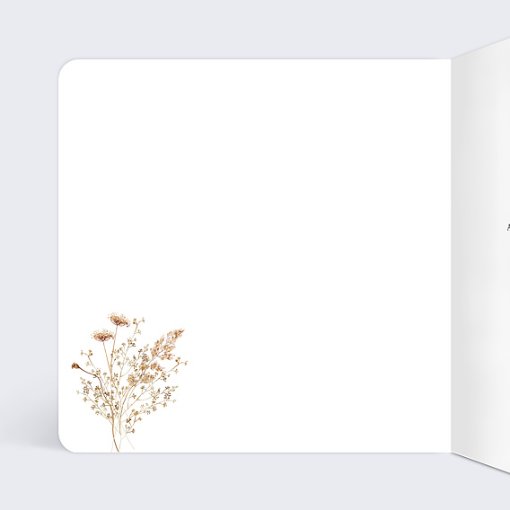 Carte de condoléances Bouquet de Fleurs Intérieur Gauche