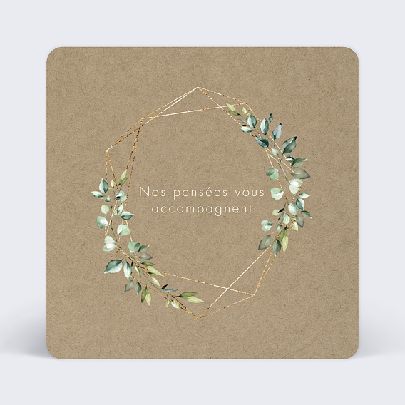 Carte de condoléances Ornement de Fleurs Recto