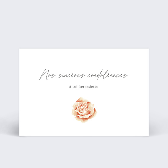 Carte de condoléances Rose Rouge
