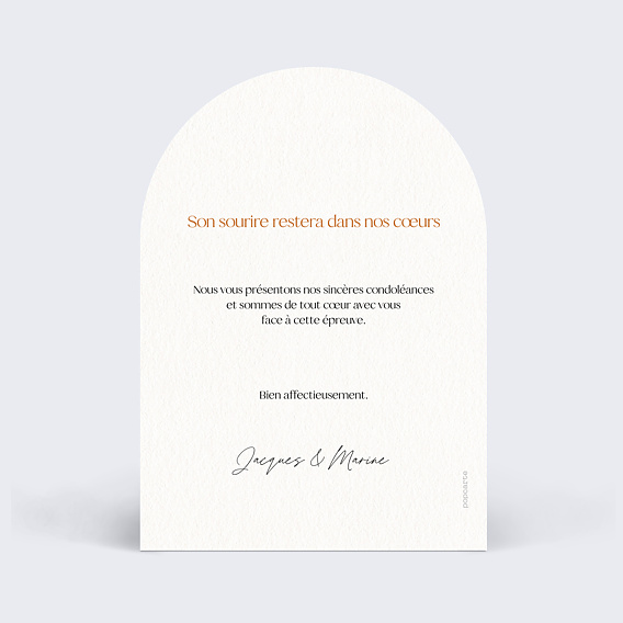 Carte de condoléances Blé champêtre Verso