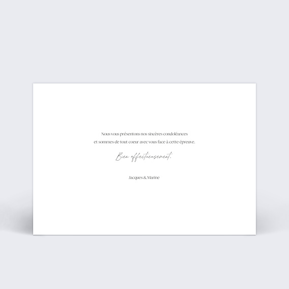 Carte de condoléances Rose Rouge Verso