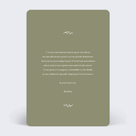 Carte de condoléances Poppies Verso