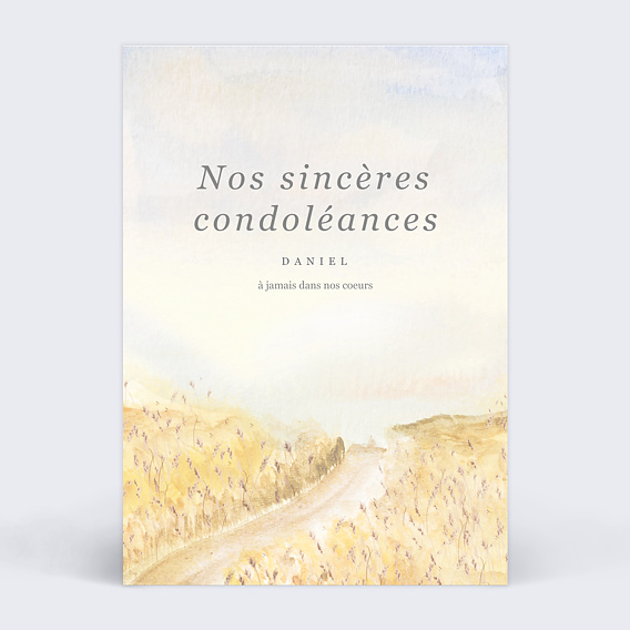 Carte de condoléances Paysage blé