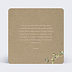 Carte de condoléances Ornement de Fleurs Verso