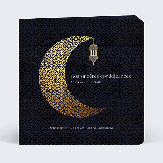 Carte de condoléances Croissant Islam