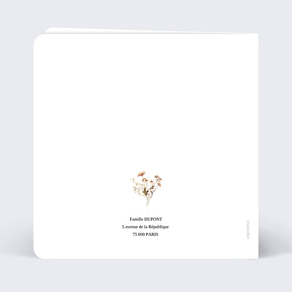 Carte de Condoléances Bouquet de Fleurs