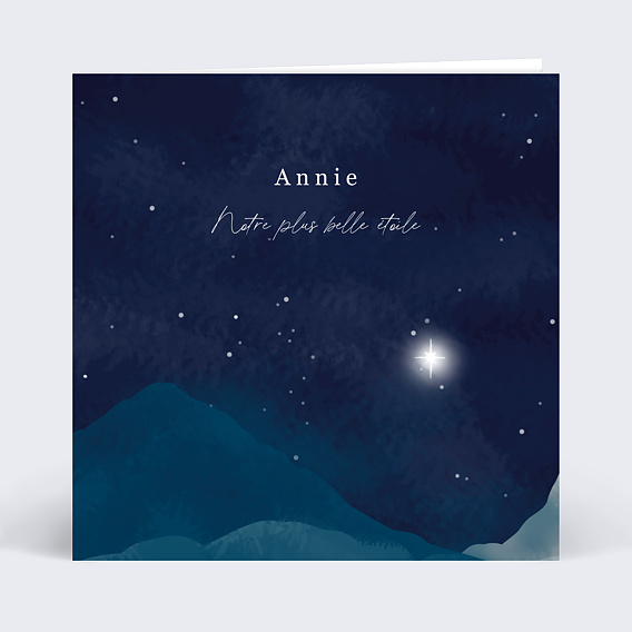 Carte de condoléances Etoile dans le ciel Recto