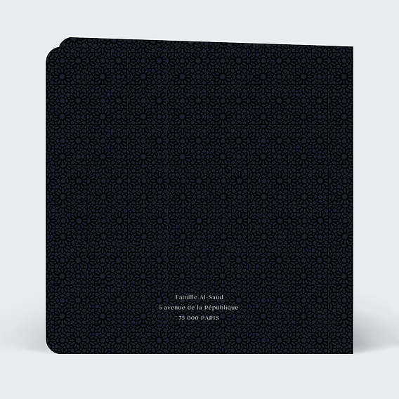 Carte de condoléances Croissant Islam Verso