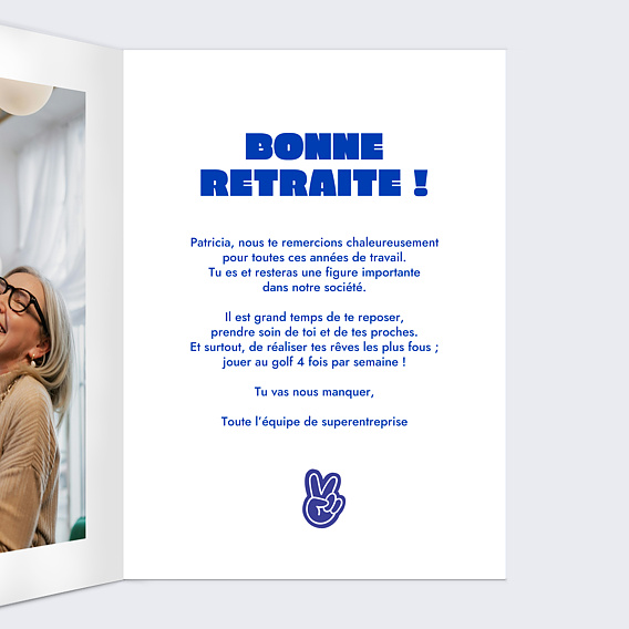 Carte de départ Libéré, retraité Intérieur Droit