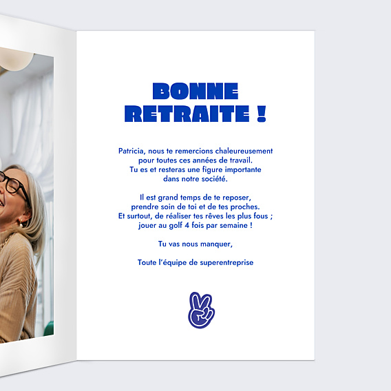 Carte de départ Libéré, retraité