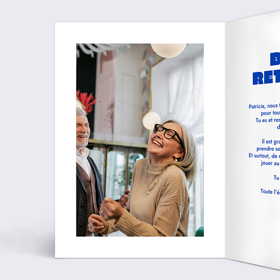 Carte de départ Libéré, retraité Intérieur Gauche