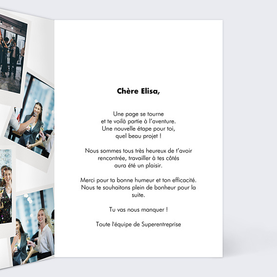 Carte de départ À bientôt Intérieur Droit