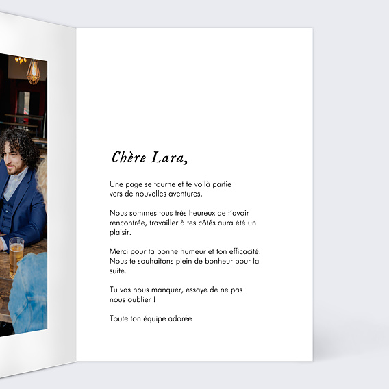 Carte de départ Multiphotos étiquette Intérieur Droit