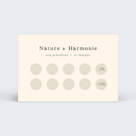 Carte de fidélité Bien être  Verso