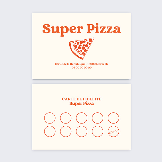 Carte de fidélité Pizza
