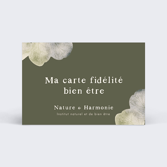 Carte de fidélité Bien être  Recto