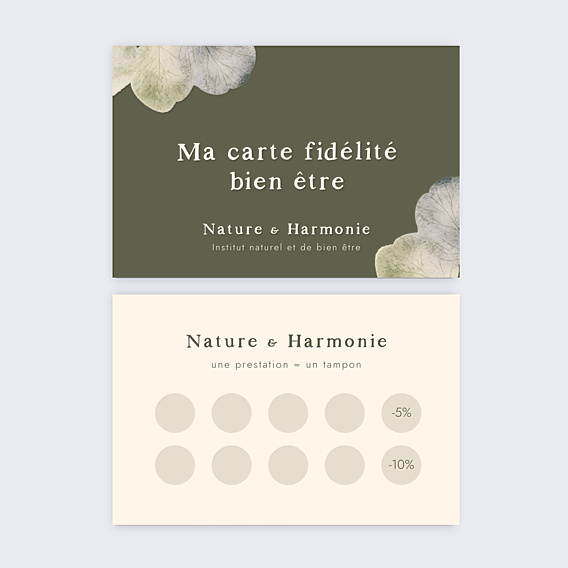 Carte de fidélité Bien être