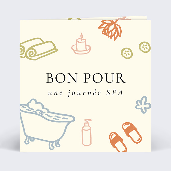 Carte de Noël  Bon pour spa Noël