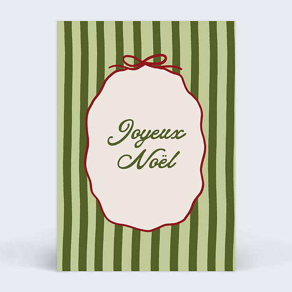 Carte de Noël  Cadre rayé