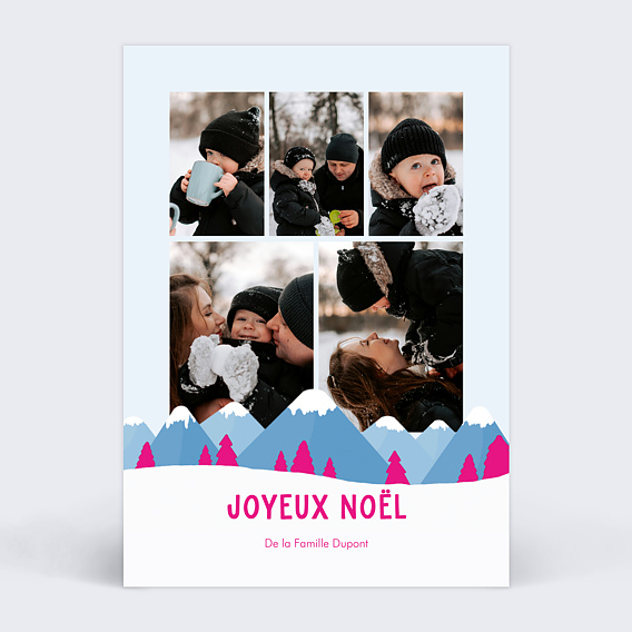 Carte de Noël  Chaîne de montagnes