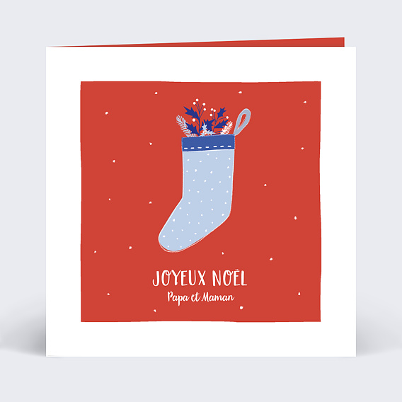 Carte de Noël  Chaussettes de Noël