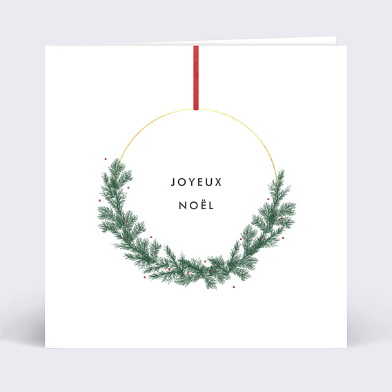 Carte de Noël  Couronne Suspendue 