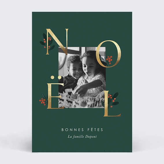 Carte de Noël Grande Typographie Noël