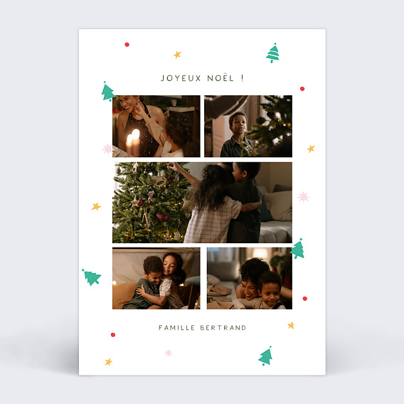 Carte de Noël  Motifs Petite Forêt