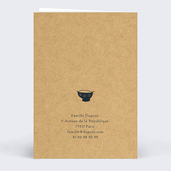 Carte de Noël  Bon Pour Cuisine  Verso