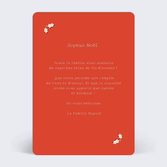 Carte de Noël  Ho Ho Ho Verso