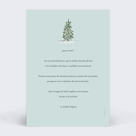 Carte de Noël  Maisonnette colorée Verso