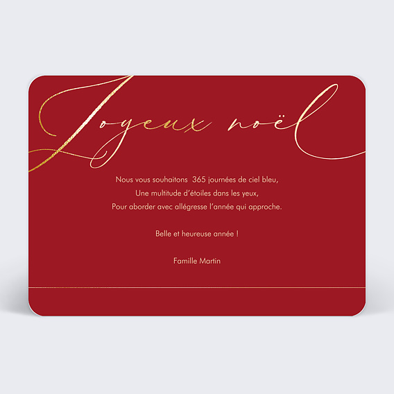 Carte de Noël  Multiphotos Rouge Verso