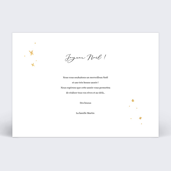 Carte de Noël  Photos Étoiles Verso