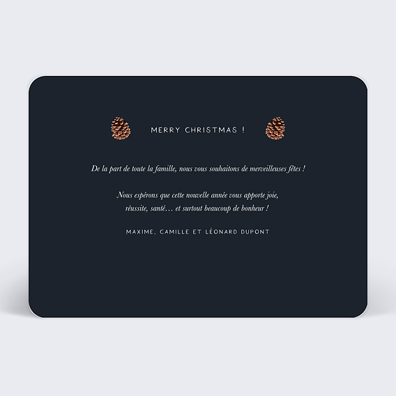 Carte de Noël Senteurs d'Hiver Verso