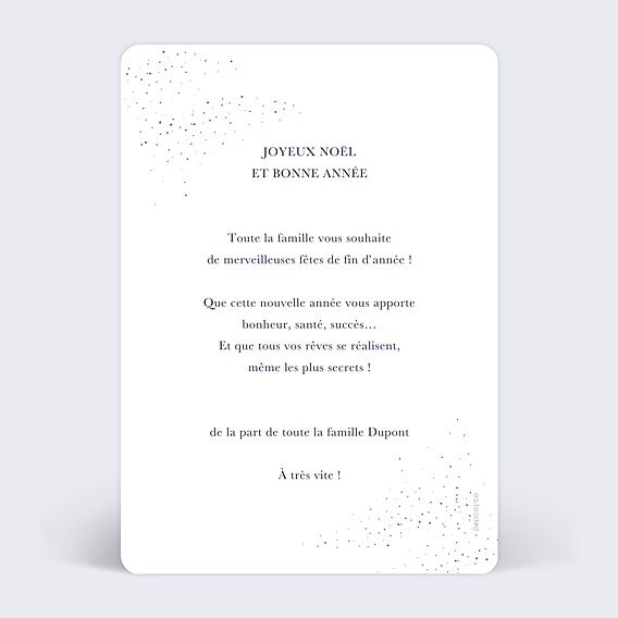 Carte de Noël Sous la neige photo Verso