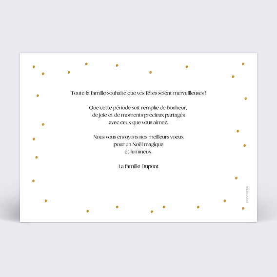 Carte de Noël  Tirage végétal Verso