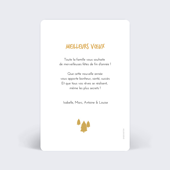 Carte de Noël Forme Sapin Verso