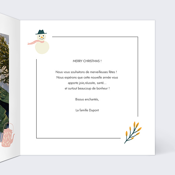 Carte de Noël Flocons