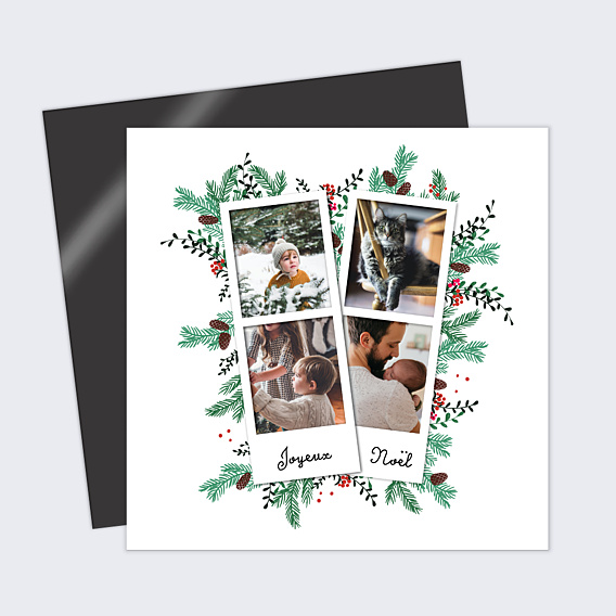 Carte de Noël Double Pola Pommes de Pin